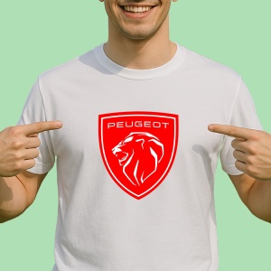 Tricou Logo Peugeot Rosu | Unisex Dama si Barbat