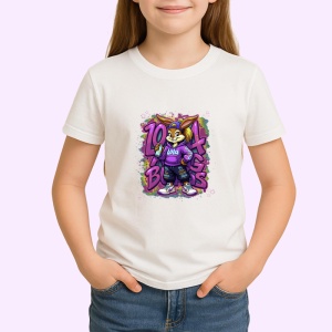 Tricou Lola stil streetwear pe fundal stropi roz si mov Copii | Dama | Barbat Barbat - Img 4