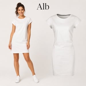 Tricou lung damă tip rochie Freedom 178, bumbac, croială lejeră, 180 g/m², XS–2XL, 15 culori - Img 12