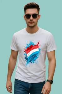 Tricou Luxembourg Steag Splash Art, Copii | Dama | Barbat - Img 2