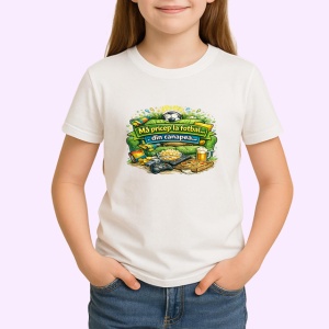 Tricou Ma Pricep La Fotbal Din Canapea Amuzant, din bumbac 100% , tricou alb pentru Copii | Dama | Barbat - Img 2
