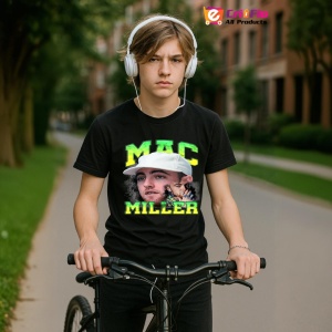 Tricou Mac Miller Portret artistic, muzica Rap, Dama | Barbat | Copii, Culoare Negru - Img 10