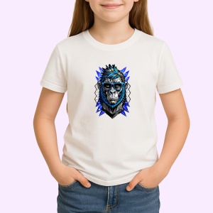 Tricou Maimuta Albastra Tribal Geometric, Copii | Dama | Barbat - Img 3