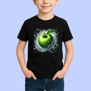 Tricou Mar verde si stropi limpezi, Fructe, Copii | Dama, culoare negru