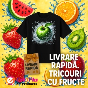 Tricou Mar verde si stropi limpezi, Fructe, Copii | Dama, culoare negru - Img 12