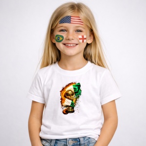 Tricou Marfin World Cup Fifa 2026, din bumbac 100%, tricou alb, Copii | Dama | Barbat