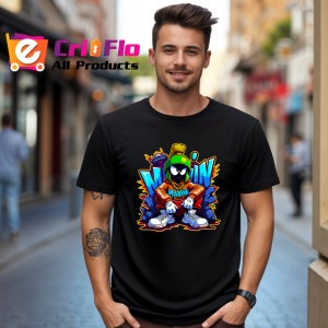 Tricou Marvin cu ochelari si hanorac neon pe fundal albastru Copii | Dama | Barbat Barbat - Img 17