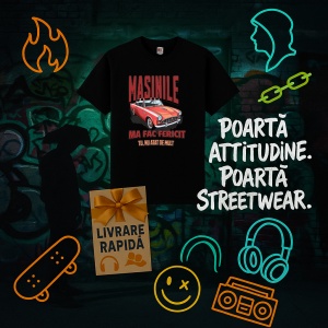 Tricou Masinile ma fac fericit Negru, Copii | Dama | Barbat - Img 4