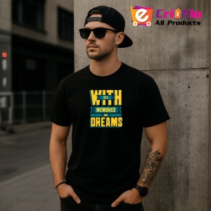Tricou Memories Not Dreams Text Albastru Galben, din bumbac 100%, tricou negru Copii | Dama | Barbat - Img 6