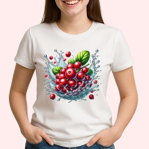 Tricou Merisoare si val acvatic, Fructe, Copii | Dama - Img 2