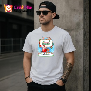 Tricou Merry Christmas Mos Decor, din bumbac 100%, tricou alb, Dama | Barbat