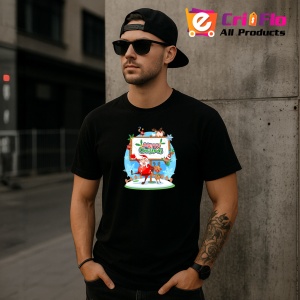 Tricou Merry Christmas Mos Decor, din bumbac 100%, tricou negru, Dama | Barbat - Img 4