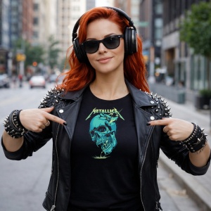 Tricou Metallica Craniu Albastru Electric, din bumbac 100%, tricou negru, Dama | Barbat - Img 6