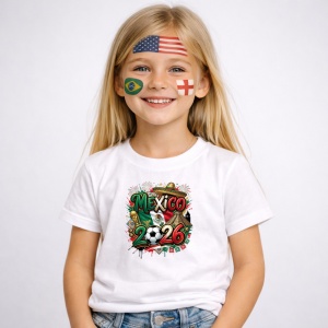 Tricou Mexico World Cup 2026 Fifa, din bumbac 100%, tricou alb, Copii | Dama | Barbat - Img 2