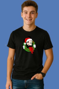 Tricou Mickey Cu Coronita Verde, din bumbac 100% Copii | Dama | Barbat - Img 3
