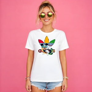Tricou Mickey Mouse Colorful Logo Happy Vibe Urban Street Art, din bumbac 100% Copii | Dama | Barbat
