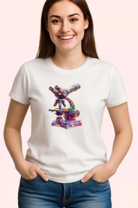 Tricou Microscop artistic in stil graffiti fundal albastru Copii | Dama | Barbat - Img 3