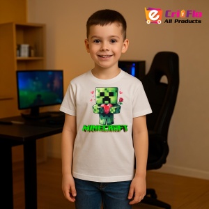 Tricou Minecraft Creeper Indragostit Tricou Alb Copii | Dama | Barbat - Img 8