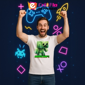 Tricou Minecraft Creeper Speriat Tricou Alb Copii | Dama | Barbat - Img 4