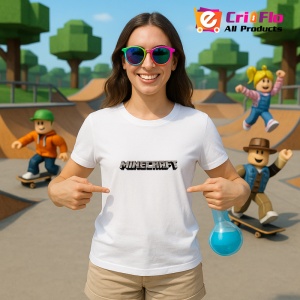 Tricou Minecraft Logo Minecraft 5 Tricou Alb Copii | Dama | Barbat - Img 3