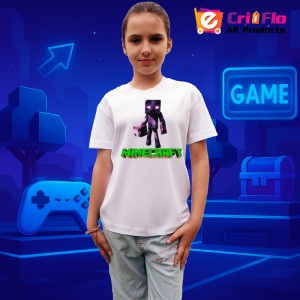 Tricou Minecraft Mini Enderman Tricou Alb Copii | Dama | Barbat - Img 2