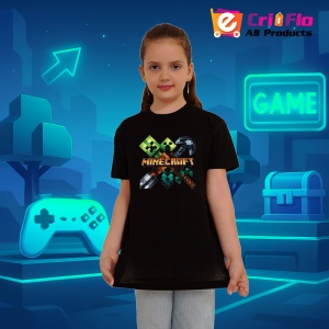 Tricou Minecraft Unelte Minecraft Tricou Negru Copii | Dama | Barbat - Img 2