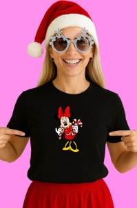 Tricou Minnie Mouse Editia De Craciun, din bumbac 100% Copii | Dama | Barbat