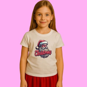 Tricou Mos Craciun Desen Vintage Cu Text Christmas, din bumbac 100%, tricou alb, Copii | Dama | Barbat - Img 2