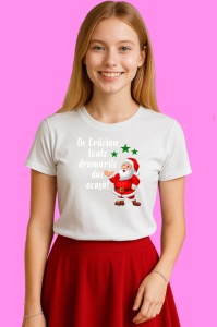 Tricou Mos Craciun Drumurile Duc Acasa Negru, din bumbac 100% Copii | Dama | Barbat - Img 3