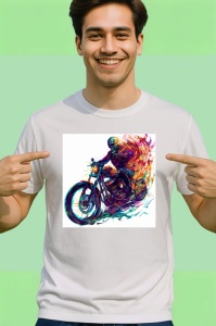 Tricou Motociclist in viteza cu efecte graffiti Copii | Dama | Barbat - Img 2