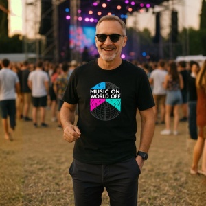 Tricou Music On World Off Harta Glob Muzical, Copii | Dama | Barbat, culoare negru - Img 4