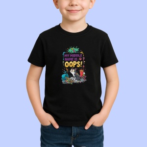 Tricou My Middle Name Is Oops Pisica, Copii | Dama | Barbat, culoare negru - Img 3