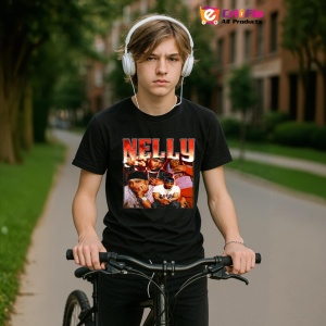 Tricou Nelly - Retro Style, muzica Hip-Hop / Trap, Dama | Barbat | Copii, Culoare Negru - Img 10