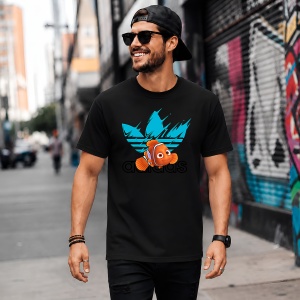 Tricou Nemo Pestisorul Logo Splash Turcoaz Urban Ocean Vibe, din bumbac 100%, tricou negru, Copii | Dama | Barbat - Img 5