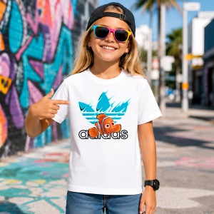 Tricou Nemo Pestisorul Logo Splash Turcoaz Urban Ocean Vibe, din bumbac 100% Copii | Dama | Barbat - Img 4
