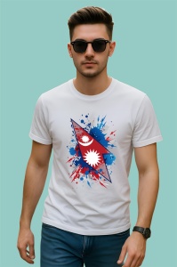 Tricou Nepal Steag Splash Art, Copii | Dama | Barbat - Img 2