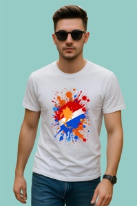 Tricou Netherlands Steag Splash Art, Copii | Dama | Barbat - Img 2