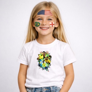 Tricou Neymar Brazil World Cup Fifa 2026 V2, din bumbac 100%, tricou alb, Copii | Dama | Barbat - Img 2