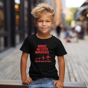Tricou Nimic Nu este Imposibil, trebuie doar sa crezi Negru, Copii | Dama | Barbat - Img 5