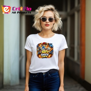 Tricou No Days Off Fotbalist Actiune V2, din bumbac 100% , tricou alb pentru Copii | Dama | Barbat - Img 8