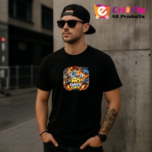 Tricou No Days Off Fotbalist Actiune V2, din bumbac 100%, tricou negru Copii | Dama | Barbat - Img 6