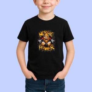 Tricou Nordic Power Viking Forta, Copii | Dama | Barbat, culoare negru - Img 3