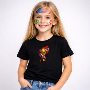 Tricou Noruega World Cup Fifa 2026, din bumbac 100%, tricou negru, Copii | Dama | Barbat - Img 2