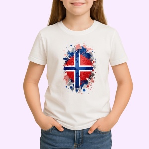 Tricou Norway Steag Splash Art, Copii | Dama | Barbat - Img 3