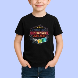 Tricou Not Lazy Power Saving Mode Text, Copii | Dama | Barbat, culoare negru - Img 3
