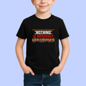 Tricou Nothing Is Impossible Dont Give Up V1, din bumbac 100%, tricou negru Copii | Dama | Barbat - Img 2