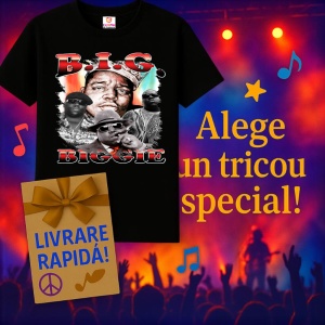Tricou Notorious B.I.G. - Black & White Collage, muzica Hip-Hop / Trap, Dama | Barbat | Copii, Culoare Negru - Img 7