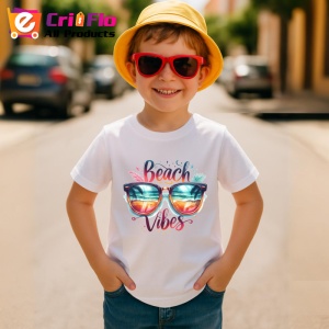 Tricou Ochelari de soare text beach vibes atmosfera tropicala Copii | Dama | Barbat Barbat - Img 13