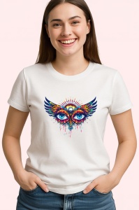 Tricou ochi mandala aripi rasarit cosmic, Copii | Dama | Barbat - Img 4