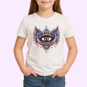 Tricou ochi mandala centru flacara divina, Copii | Dama | Barbat